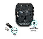ADATTATORE DA VIAGGIO UNIVERSALE CON 2 PORTE USB -- COMPATIBILITÀ     ASSOLUTA 110-240W