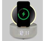 Specchio  lampada orologio sveglia cassa bluetooth GRAY