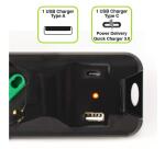 POWER CLEANER 5: INGRESSO SCHUKO - 5 USCITE ITALIA/SCHUKO - 1 PORTA USB-A - 1 PORTA USB-C - TOGETHER ON