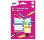 Etichette per penne smile  50x10mm  15 etichette per foglio  adesivo permanente  scrivibili a mano  confezione da 2 fogli