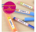 Etichette per penne smile  50x10mm  15 etichette per foglio  adesivo permanente  scrivibili a mano  confezione da 2 fogli