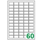 ETICHETTE BIANCHE ADESIVE 37 5X23 5MM  60 ETICHETTE PER FOGLIO        PERMANENTE  LASER/INKJET  CONFEZIONE DA 100 +10 FF OMAGGIO