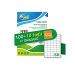 ETICHETTE BIANCHE ADESIVE 37 5X23 5MM  60 ETICHETTE PER FOGLIO        PERMANENTE  LASER/INKJET  CONFEZIONE DA 100 +10 FF OMAGGIO