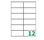 ETICHETTE BIANCHE ADESIVE 105X48MM  12 ETICHETTE PER FOGLIO           PERMANENTE  LASER/INKJET  CONFEZIONE DA 100 +10 FF OMAGGIO