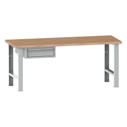 LISTA - Établi 27x36E (LxPxH) 2000x750x840mm 1 tiroir (1x150) 75kg multiplex KEY Lock Gris clair RAL 7035
