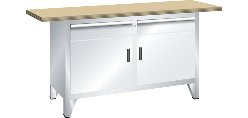 LISTA - Établi système (HxLxP) 84 x 150 x 70 cm Multiplex KEY Lock R7035