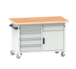 LISTA - Établi système mobile (HxLxP) 87,7 x 125 x 70 cm Multiplex KEY Lock R7035