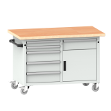 LISTA - Établi système mobile (HxLxP) 87,7 x 125 x 70 cm Multiplex KEY Lock R7035