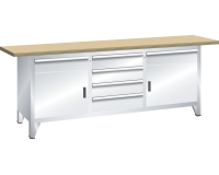 LISTA - Établi système (HxLxP) 84 x 200 x 70 cm Multiplex KEY Lock R7035