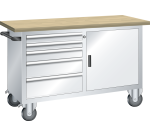 LISTA - Établi système mobile (HxLxP) 87,7x125x70cm Multiplex KEY Lock R7035