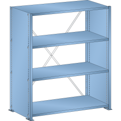 LISTA - Rayonnage universel L1006 unité de base (LxPxH) 1000x350x1100mm 4 rayons lisse (80kg) Bleu clair RAL 5012