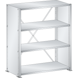 LISTA - Rayonnage universel L1006 unité de base (LxPxH) 1000x350x1100mm 4 rayons lisse (80kg) Gris clair RAL 7035