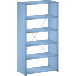 LISTA - Rayonnage universel L1006 unité de base (LxPxH) 1000x350x1800mm 6 rayons lisse (80kg) Bleu clair RAL 5012