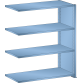 LISTA - Rayonnage universel L1006 unité annexe (LxPxH) 1000x350x1100mm 4 rayons lisse (80kg) Bleu clair RAL 5012