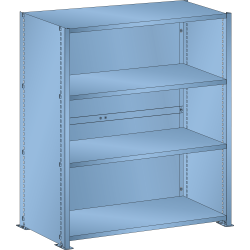 LISTA - Rayonnage universel L1006 unité de base (LxPxH) 1000x350x1100mm 4 rayons lisse (80kg) Bleu clair RAL 5012