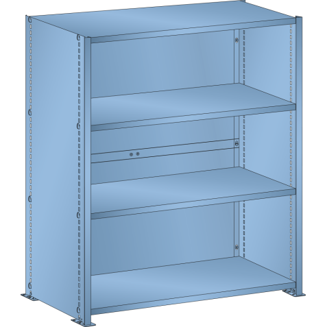 LISTA - Rayonnage universel L1006 unité de base (LxPxH) 1000x350x1100mm 4 rayons lisse (80kg) Bleu clair RAL 5012