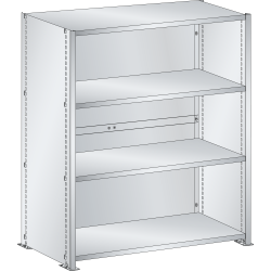 LISTA - Rayonnage universel L1006 unité de base (LxPxH) 1000x350x1100mm 4 rayons lisse (80kg) Gris clair RAL 7035