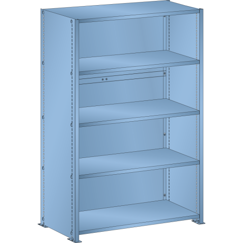 LISTA - Rayonnage universel L1006 unité de base (LxPxH) 1000x350x1450mm 5 rayons lisse (80kg) Bleu clair RAL 5012
