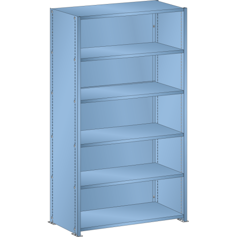 LISTA - Rayonnage universel L1006 unité de base (LxPxH) 1000x350x1800mm 6 rayons lisse (80kg) Bleu clair RAL 5012