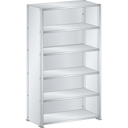 LISTA - Rayonnage universel L1006 unité de base (LxPxH) 1000x350x1800mm 6 rayons lisse (80kg) Gris clair RAL 7035