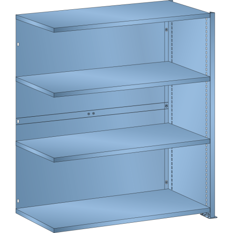 LISTA - Rayonnage universel L1006 unité annexe (LxPxH) 1000x350x1100mm 4 rayons lisse (80kg) Bleu clair RAL 5012