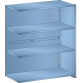 LISTA - Rayonnage universel L1006 unité annexe (LxPxH) 1000x350x1100mm 4 rayons lisse (80kg) Bleu clair RAL 5012