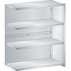 LISTA - Rayonnage universel L1006 unité annexe (LxPxH) 1000x350x1100mm 4 rayons lisse (80kg) Gris clair RAL 7035