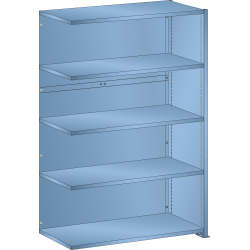 LISTA - Rayonnage universel L1006 unité annexe (LxPxH) 1000x350x1450mm 5 rayons lisse (80kg) Bleu clair RAL 5012