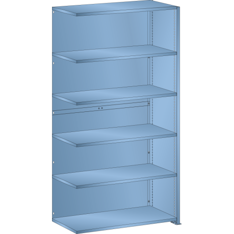 LISTA - Rayonnage universel L1006 unité annexe (LxPxH) 1000x350x1800mm 6 rayons lisse (80kg) Bleu clair RAL 5012