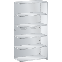 LISTA - Rayonnage universel L1006 unité annexe (LxPxH) 1000x350x1800mm 6 rayons lisse (80kg) Gris clair RAL 7035