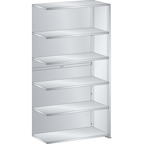 LISTA - Rayonnage universel L1006 unité annexe (LxPxH) 1000x350x1800mm 6 rayons lisse (80kg) Gris clair RAL 7035