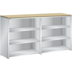 LISTA - Buffet L1006 (LxPxH) 2 x 1000x350x1100mm multiplex (80kg) Gris clair RAL 7035