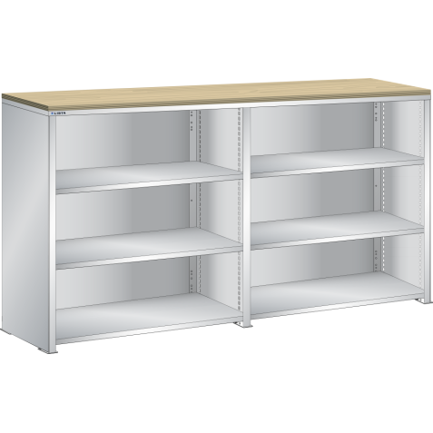 LISTA - Buffet L1006 (LxPxH) 2 x 1000x350x1100mm multiplex (80kg) Gris clair RAL 7035