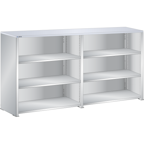 LISTA - Buffet L1006 (LxPxH) 2 x 1000x350x1100mm résine synthétique (80kg) Gris clair RAL 7035