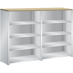 LISTA - Buffet L1006 (LxPxH) 2 x 1000x350x1450mm multiplex (80kg) Gris clair RAL 7035