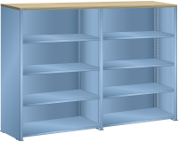 Rayonnage universel double Lista L1006 - H 145 x L 200 x P 40 - multiplex