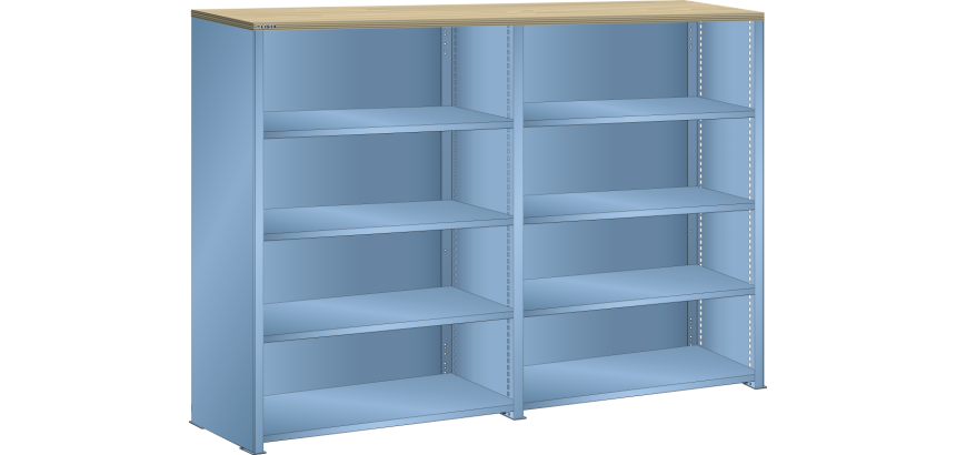 Lista - Rayonnage universel double L 204,7 cm - Plateau en multiplex