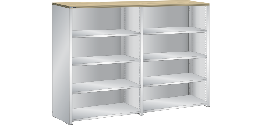 Lista - Rayonnage universel double L 204,7 cm - Plateau en multiplex