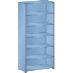 LISTA - Rayonnage universel L1006 unité de base (LxPxH) 1000x350x2200mm 7 rayons lisse (80kg) Bleu clair RAL 5012