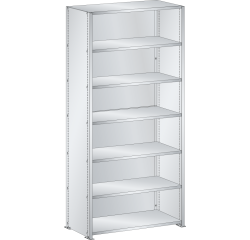 Lista Rayonnage universel L1006 avec parois et étagères lisses charge 80 Kg