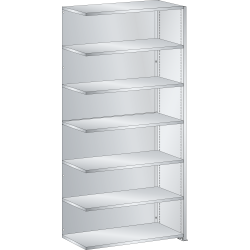 LISTA - Rayonnage universel L1006 unité annexe (LxPxH) 1000x350x2200mm 7 rayons lisse (80kg) Gris clair RAL 7035