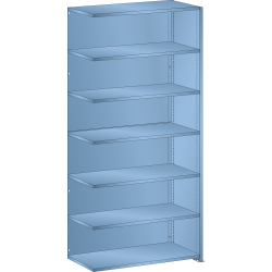 LISTA - Rayonnage universel L1006 unité annexe (LxPxH) 1000x500x2200mm 7 rayons lisse (160kg) Bleu clair RAL 5012