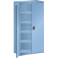 LISTA - Rayonnage universel L1006 unité de base (LxPxH) 1000x500x2000mm 6 rayons lisse (160kg), 1 porte battante verrouillable Bleu clair RAL 5012
