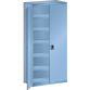 LISTA - Rayonnage universel L1006 unité de base (LxPxH) 1000x350x2200mm 7 rayons lisse (80kg), 1 porte battante verrouillable Bleu clair RAL 5012