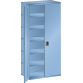 LISTA - Rayonnage universel L1006 unité annexe (LxPxH) 1000x350x2200mm 7 rayons lisse (80kg), 1 porte battante verrouillable Bleu clair RAL 5012