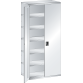 LISTA - Rayonnage universel L1006 unité annexe (LxPxH) 1000x350x2200mm 7 rayons lisse (80kg), 1 porte battante verrouillable Gris clair RAL 7035