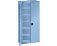 Lista - Rayonnage universel L1006 avec portes battantes + étagères lisses charge 160 Kg