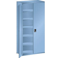 Lista - Rayonnage universel L1006 avec portes battantes + étagères lisses charge 160 Kg