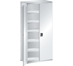 Lista - Rayonnage universel L1006 avec portes battantes + étagères lisses charge 160 Kg