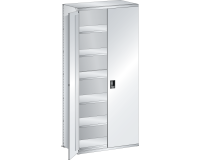 Lista - Rayonnage universel L1006 avec portes battantes + étagères lisses charge 160 Kg